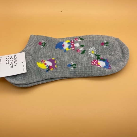 Gnome Mushroom No-show Socks, One Size, NWT - Picture 2 of 6